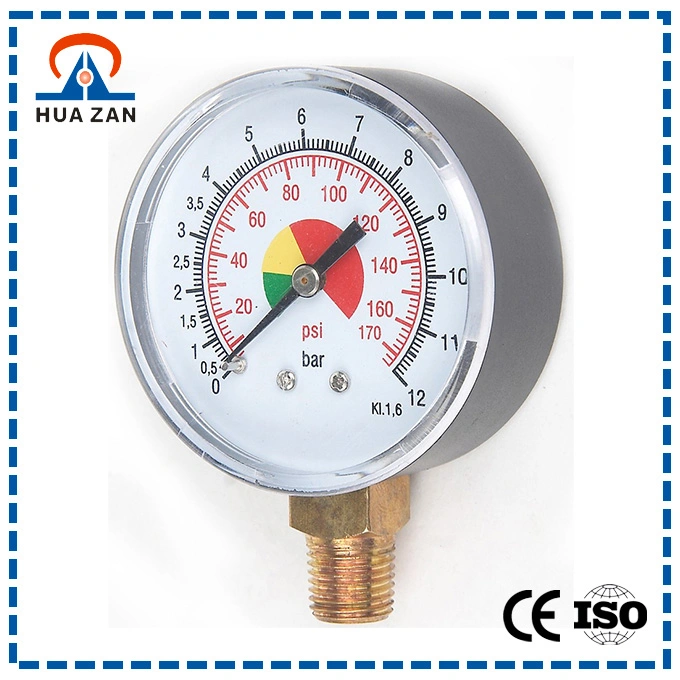 2.5 Inches General Pressure Gauges with Color Dial Gauge