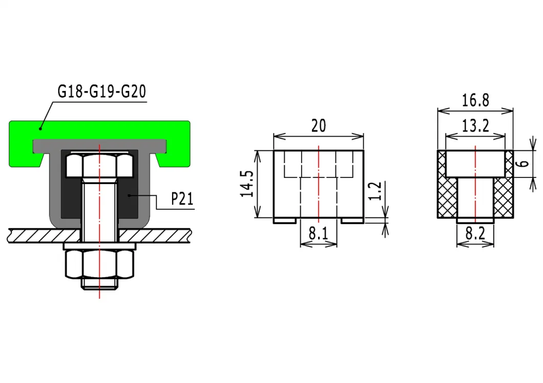 P21 Mounting Block Guide Rail Accessories